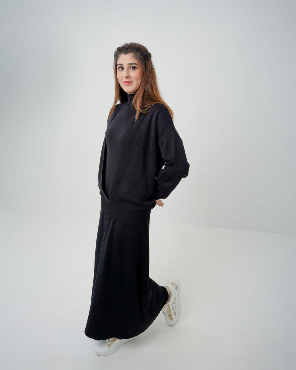 2-Piece Luxe Winter Knitwear Co-ord Set Black