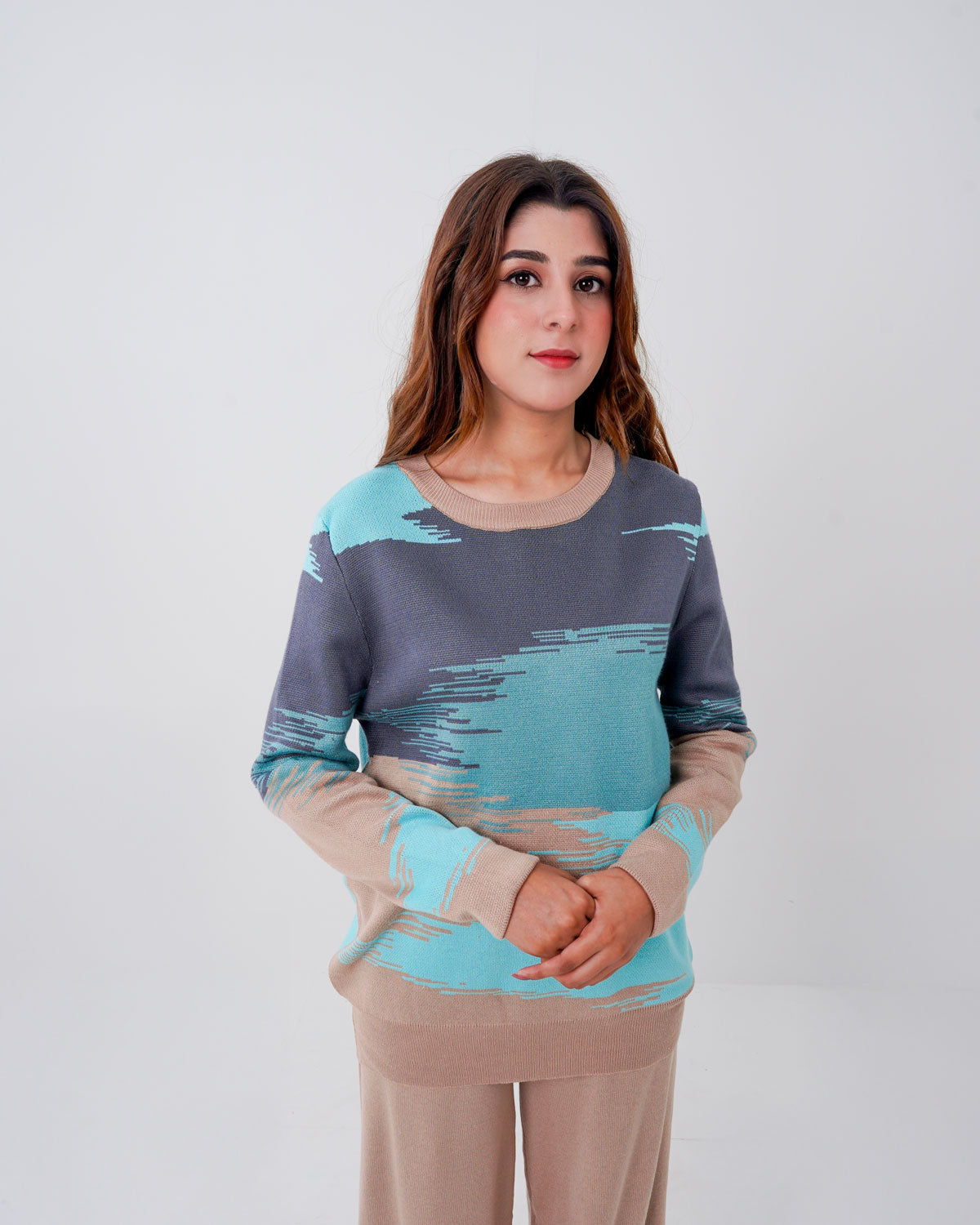 Women’s colorful Knit Two-Piece Lounge Set