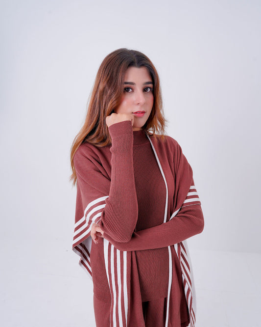 Comfort Knit Two-Piece Loungewear Set with Matching Open Cardigan