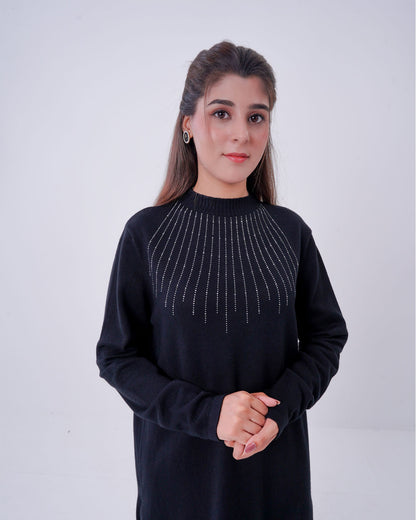 Women’s Ribbed Knit Matching Two-Piece Set black