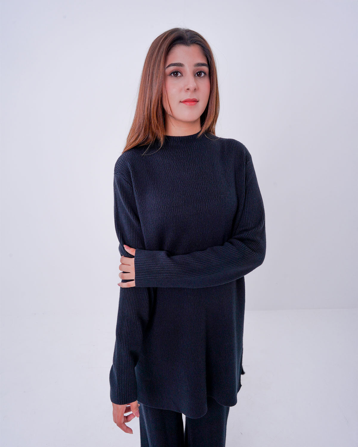 Women’s 2-Piece line pattern Knit Lounge Co-ord Set