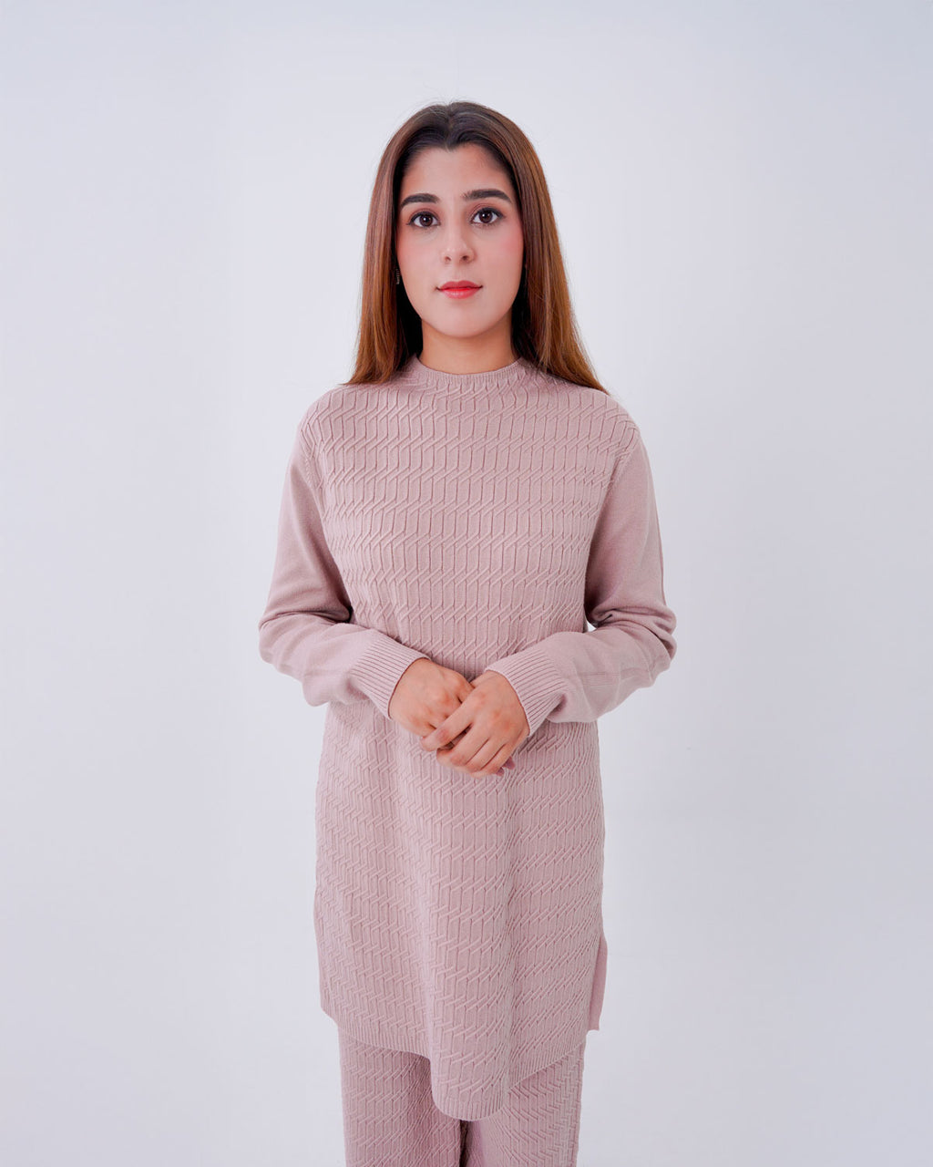 Women’s 2-Piece line pattern Knit Lounge Co-ord Set