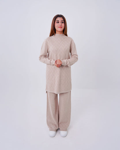 Women’s 2-Piece box pattern Knit Lounge Co-ord Set