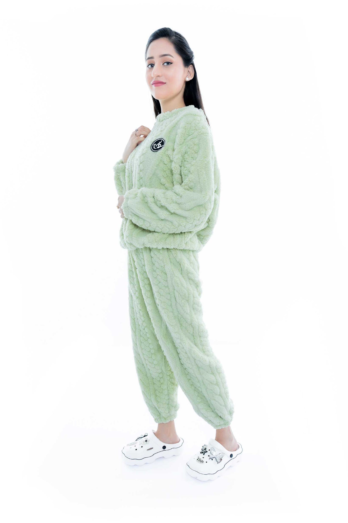 Mint Green Fleece 2-Piece Night Suit