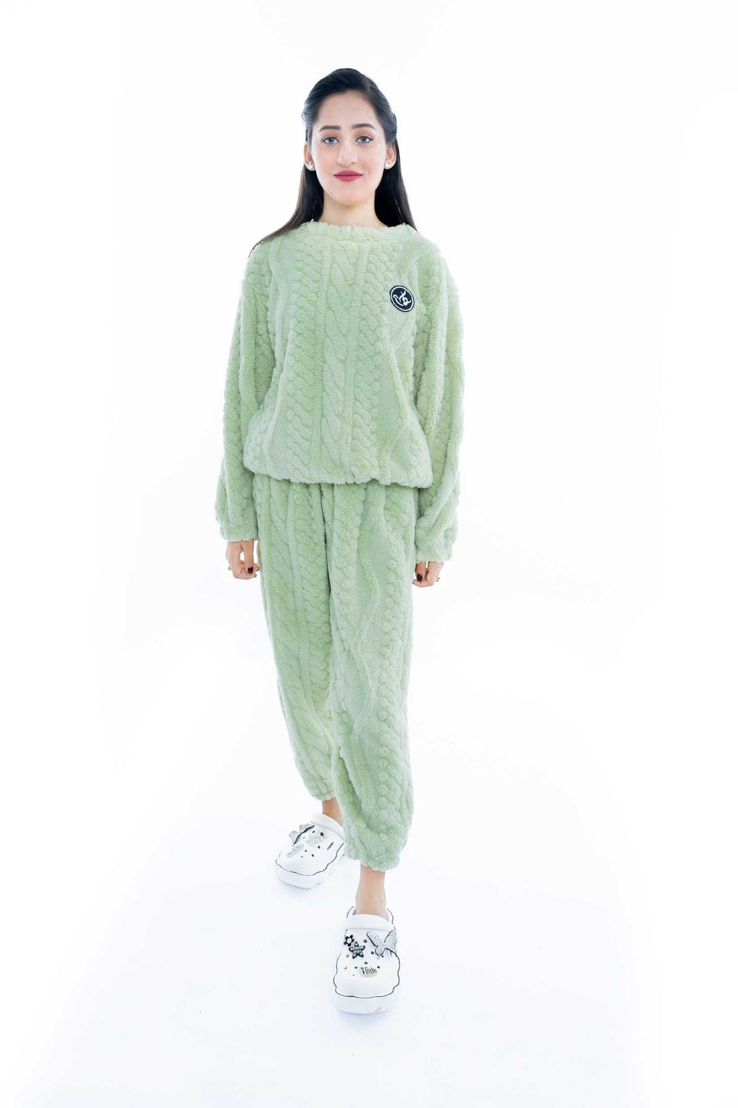 Mint Green Fleece 2-Piece Night Suit