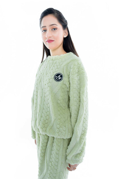 Mint Green Fleece 2-Piece Night Suit