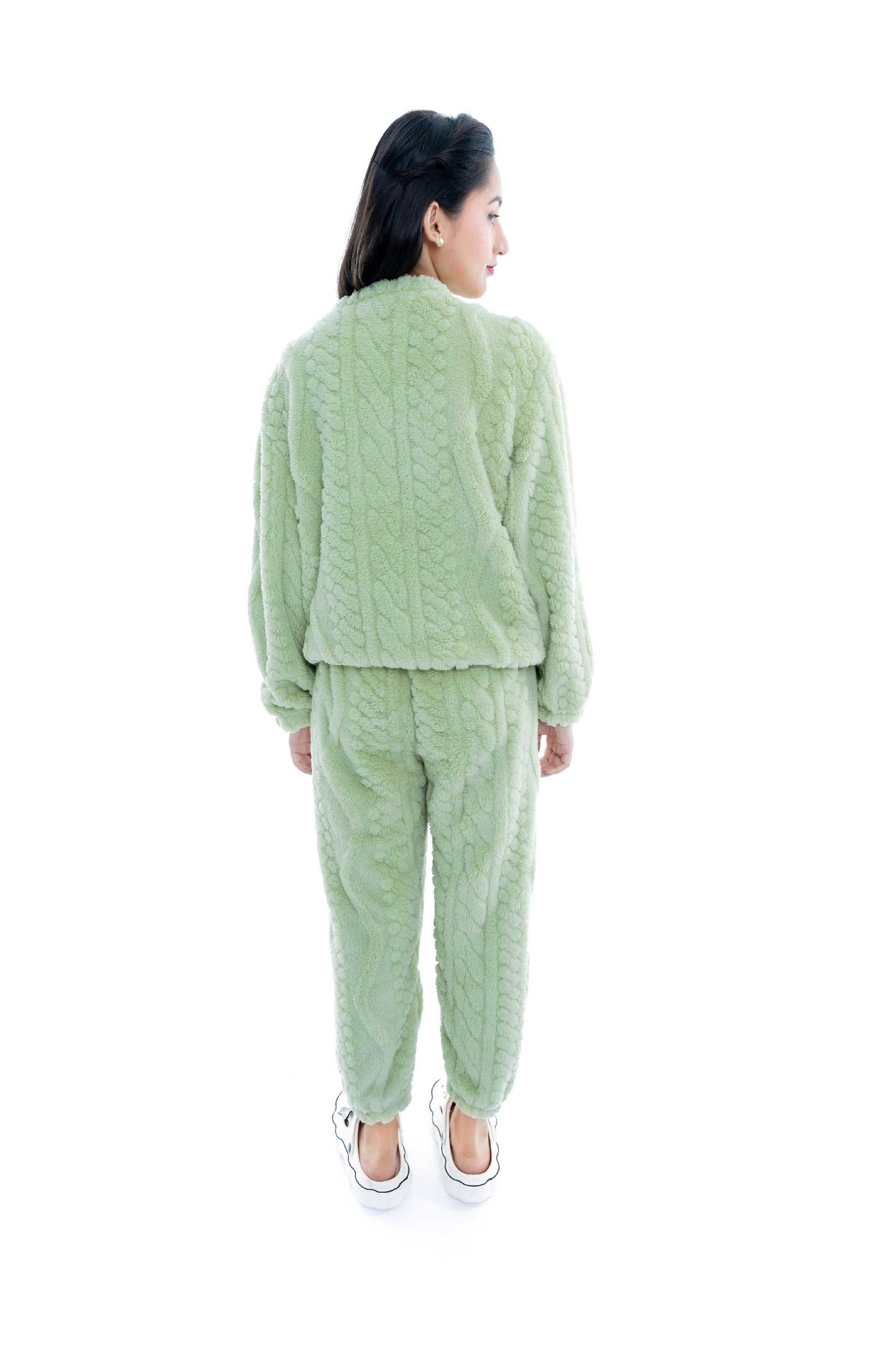 Mint Green Fleece 2-Piece Night Suit