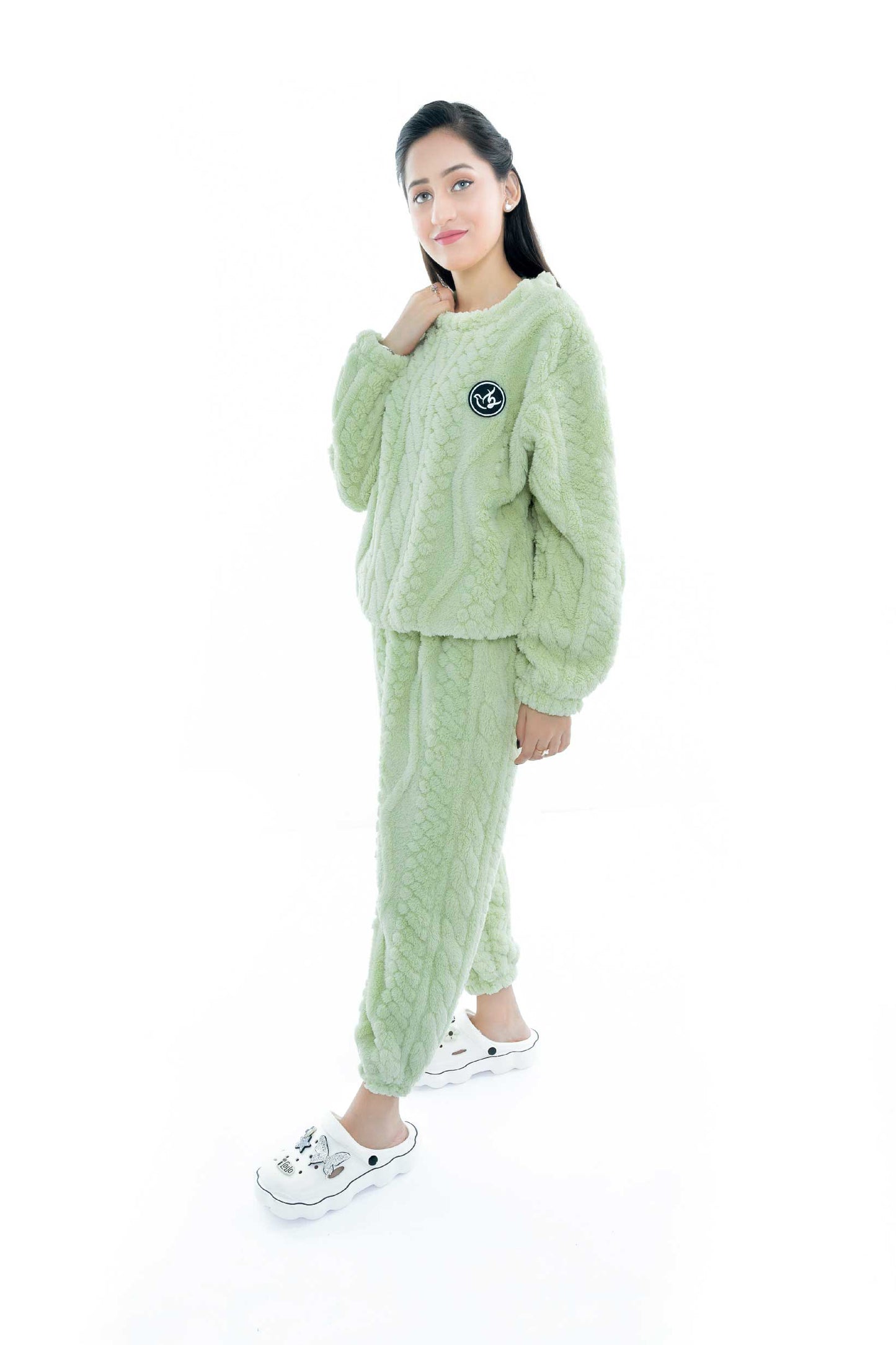 Mint Green Fleece 2-Piece Night Suit