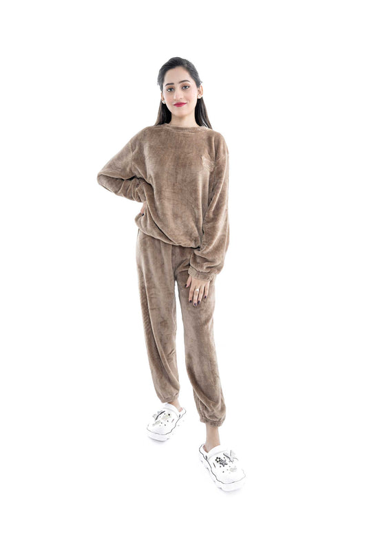 Cozy Brown Two-Piece Loungewear Set