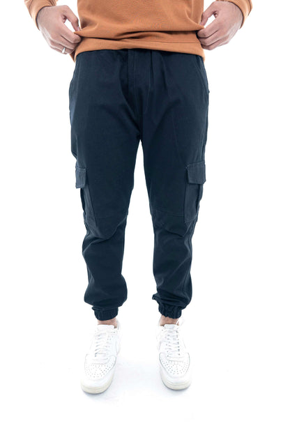 Men's Black Cargo Joggers