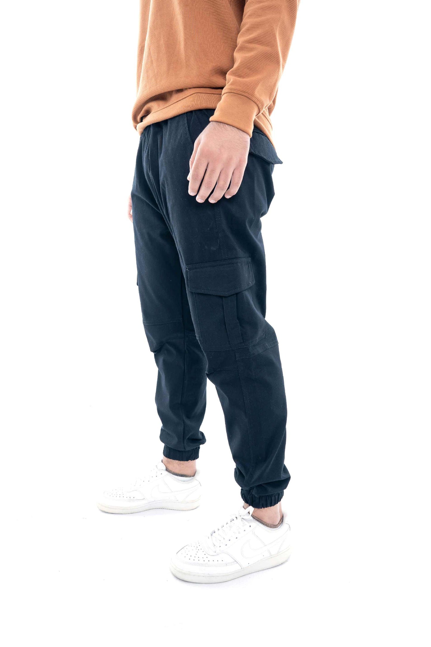 Men's Black Cargo Joggers