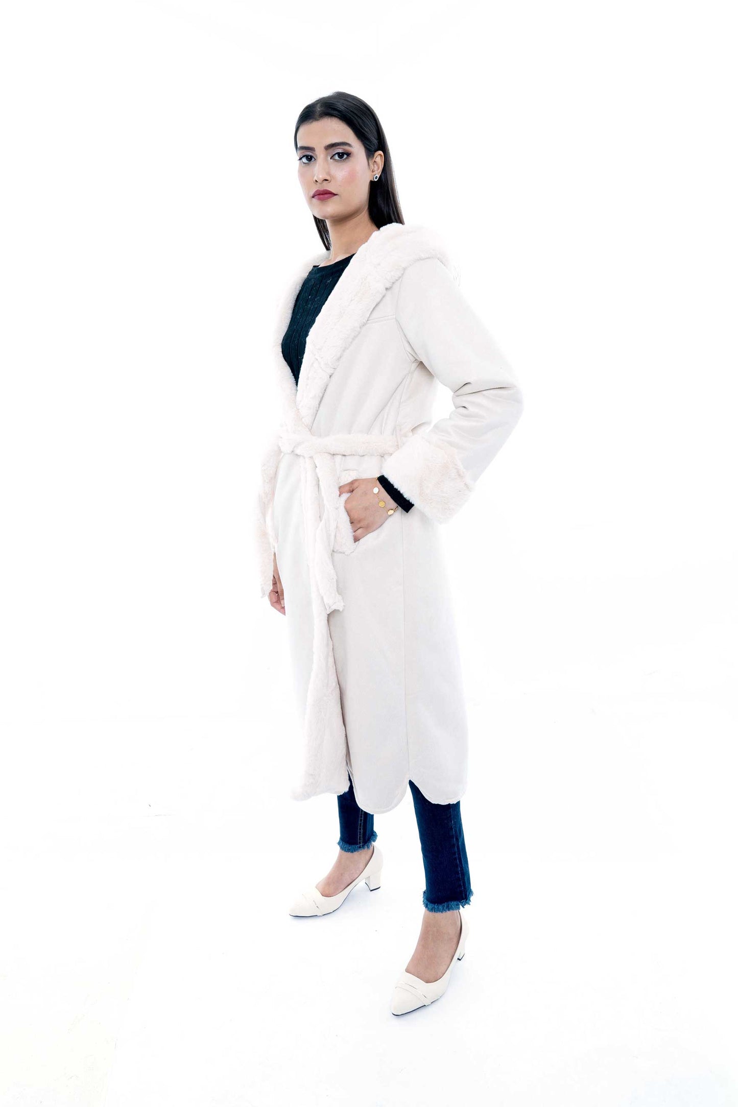 Women's Faux Fur Lined Winter Robe