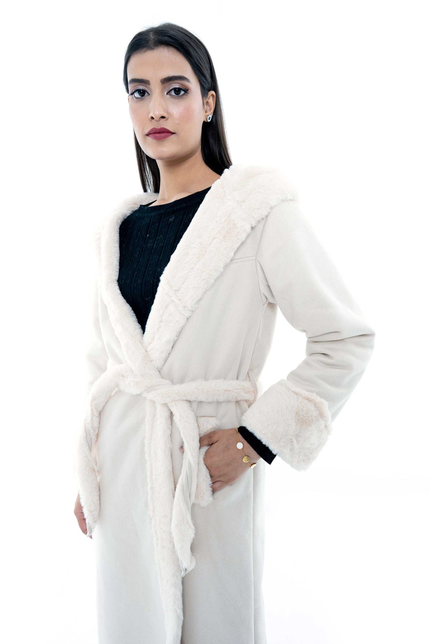 Women's Faux Fur Lined Winter Robe