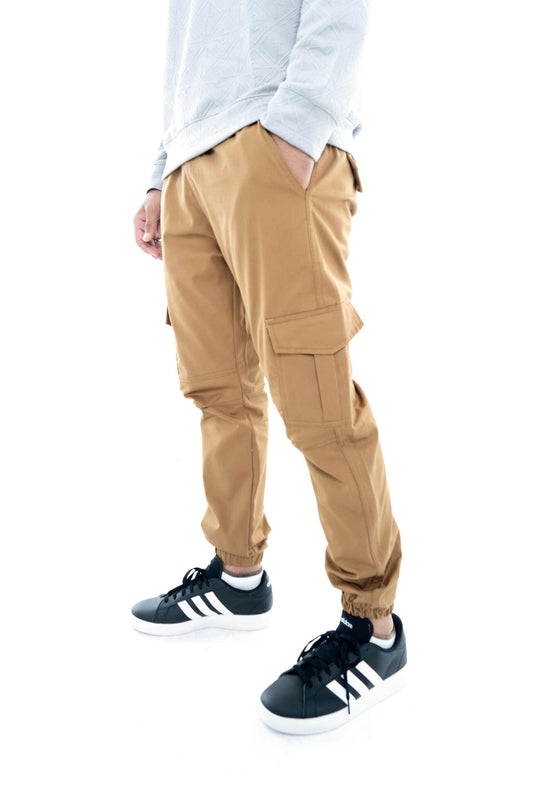 Men's Tan Cargo Joggers