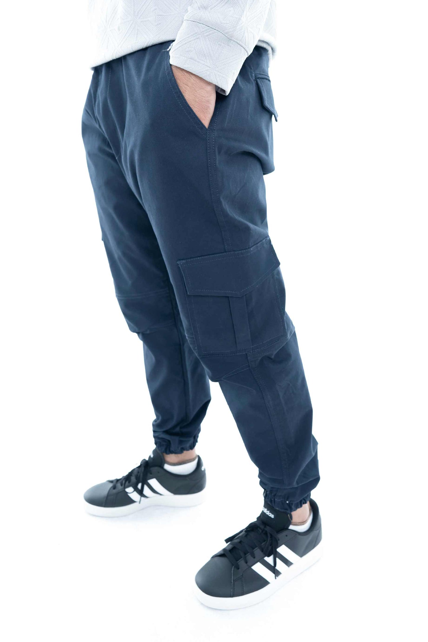 Men's Navy Blue Cargo Joggers