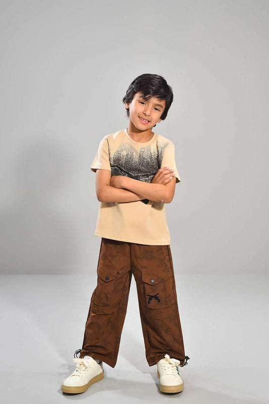 Boys Gun Print Tee and Cargo Pants