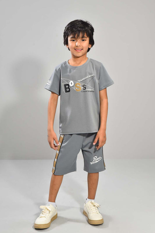 Grey Boss T-Shirt & Shorts