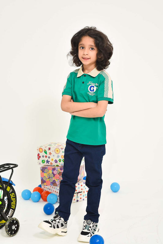 Boys' Mint Green Polo T-Shirt