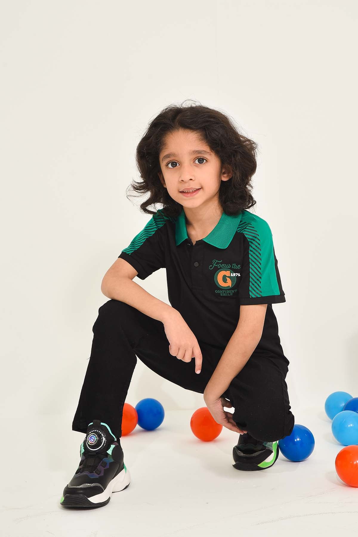 Boys' Black Polo T-Shirt