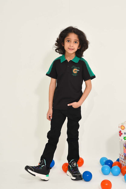 Boys' Black Polo T-Shirt