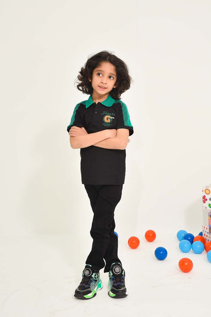 Boys' Black Polo T-Shirt