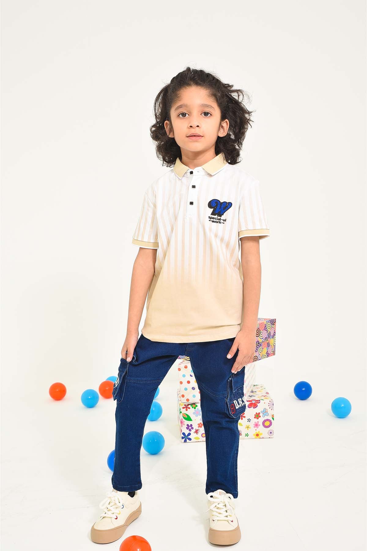 Boys' Striped Polo T-Shirt