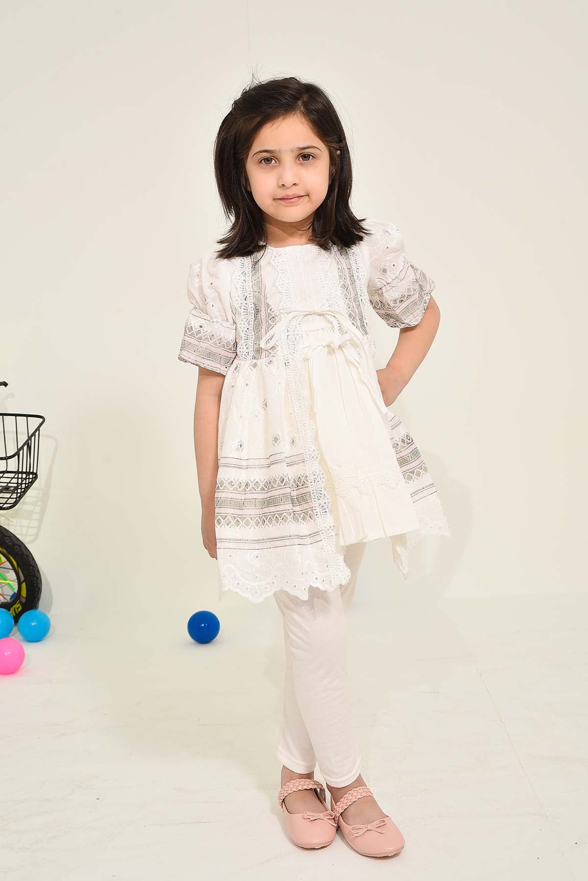 Elegant White Lace Dress for Girls