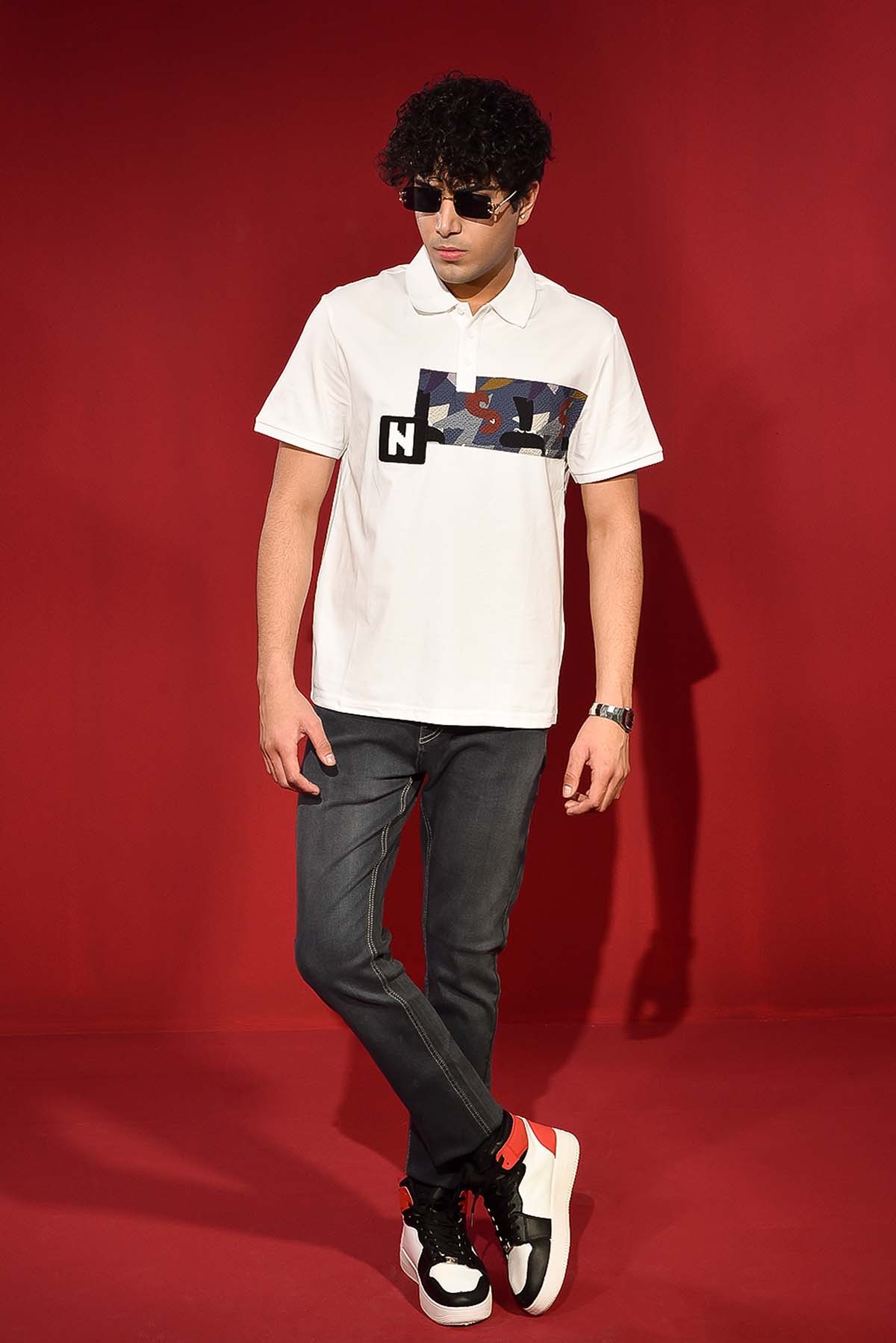 Men's Light Off White Polo T-Shirt