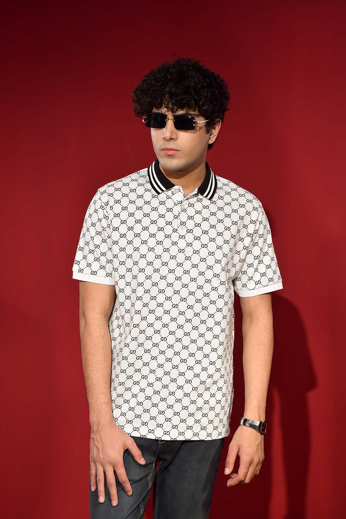 Men's White Polo T-Shirt