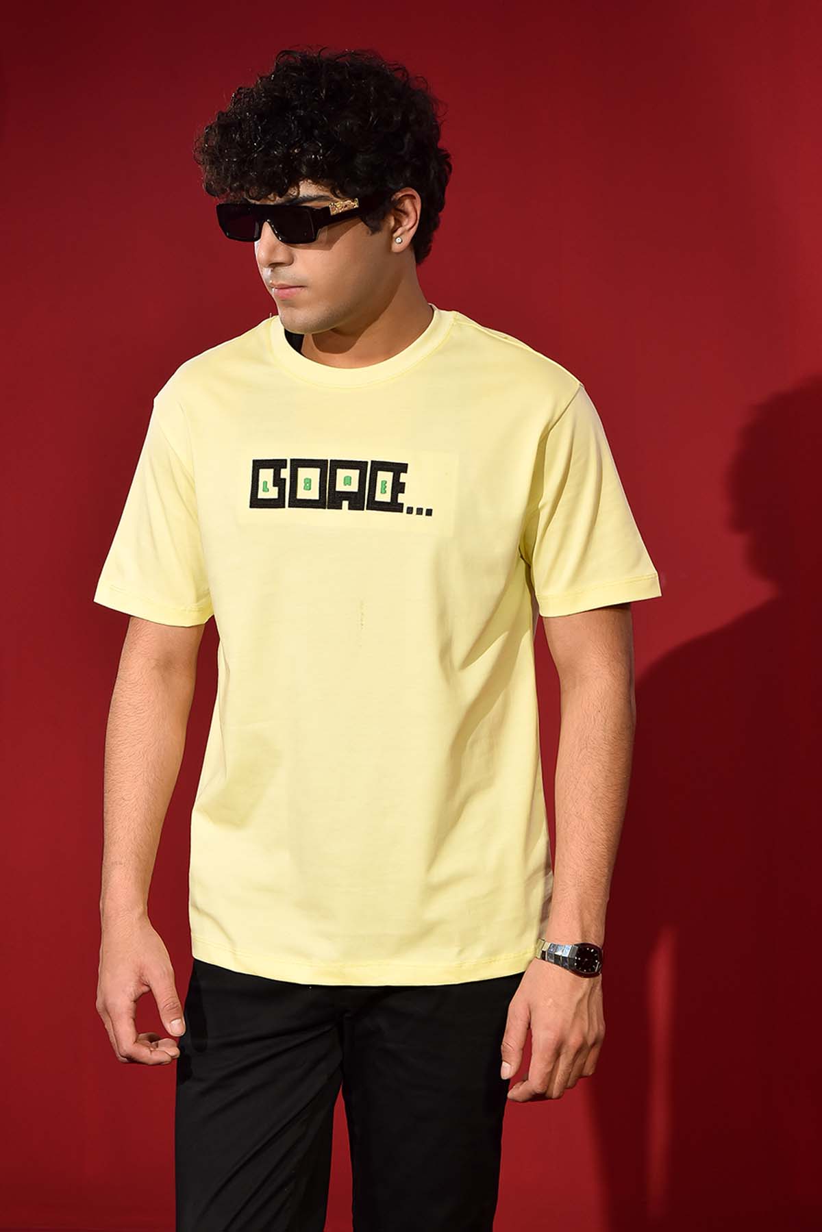 Yellow Round Neck T Shirt With Logo