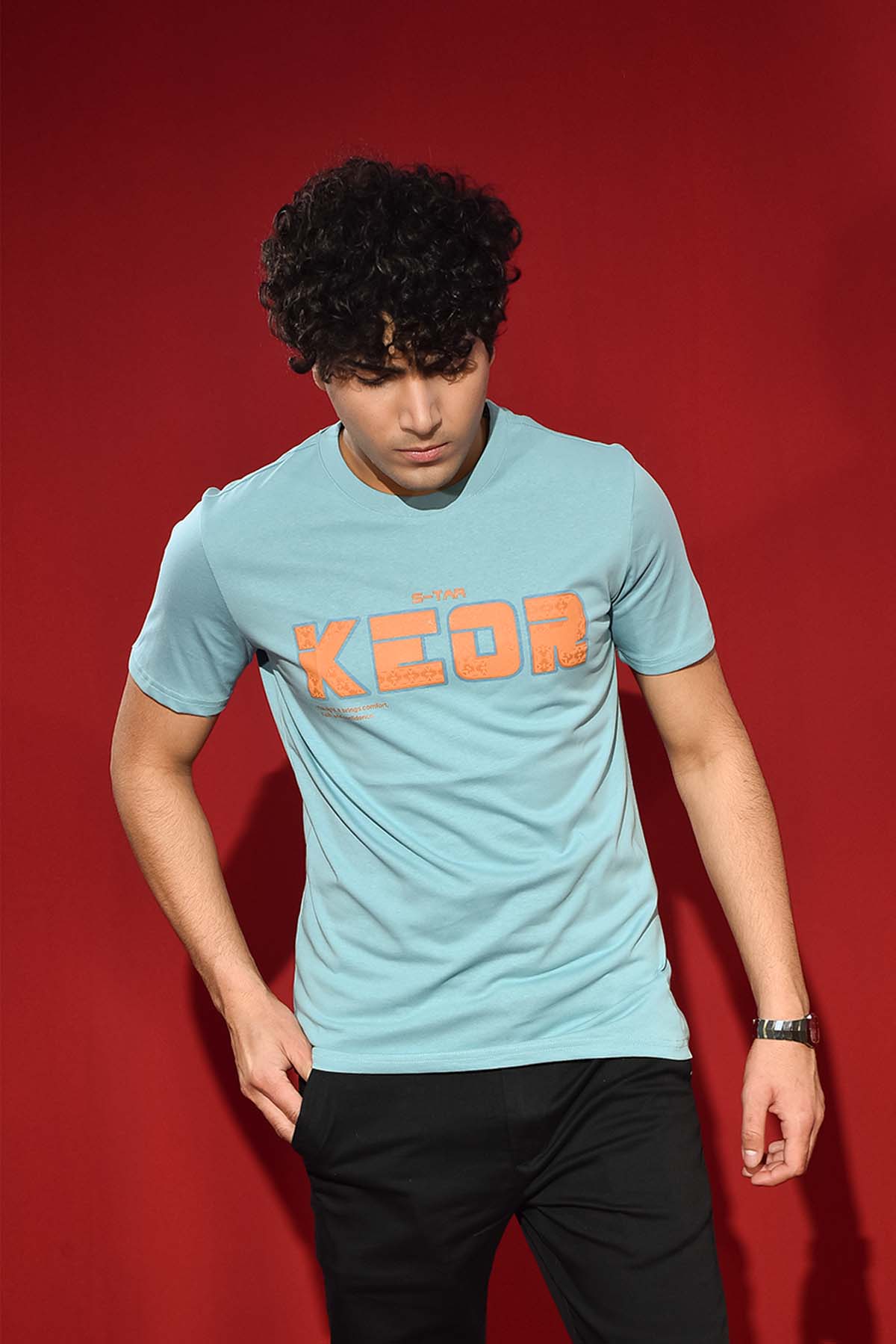 Sky Blue T Shirt With Logo