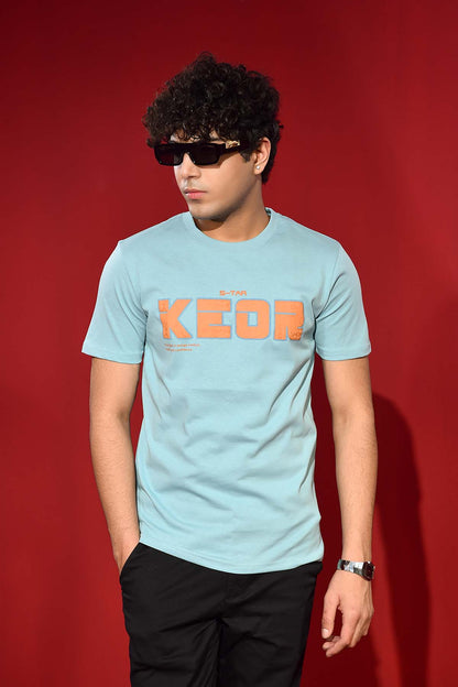 Sky Blue T Shirt With Logo