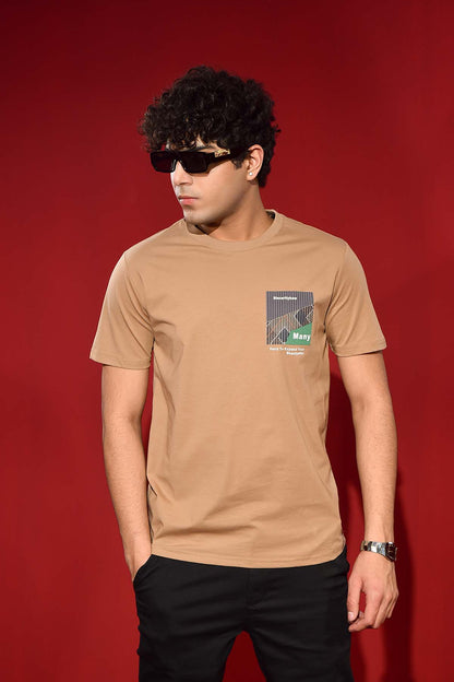 Brown Round Neck T Shirt