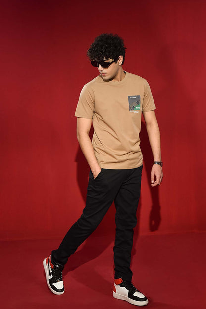 Brown Round Neck T Shirt