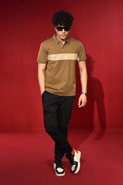 Men's Brown Strip T-Shirt