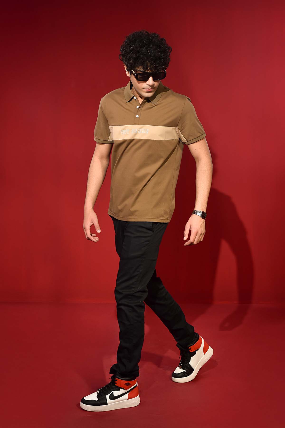 Men's Brown Strip T-Shirt