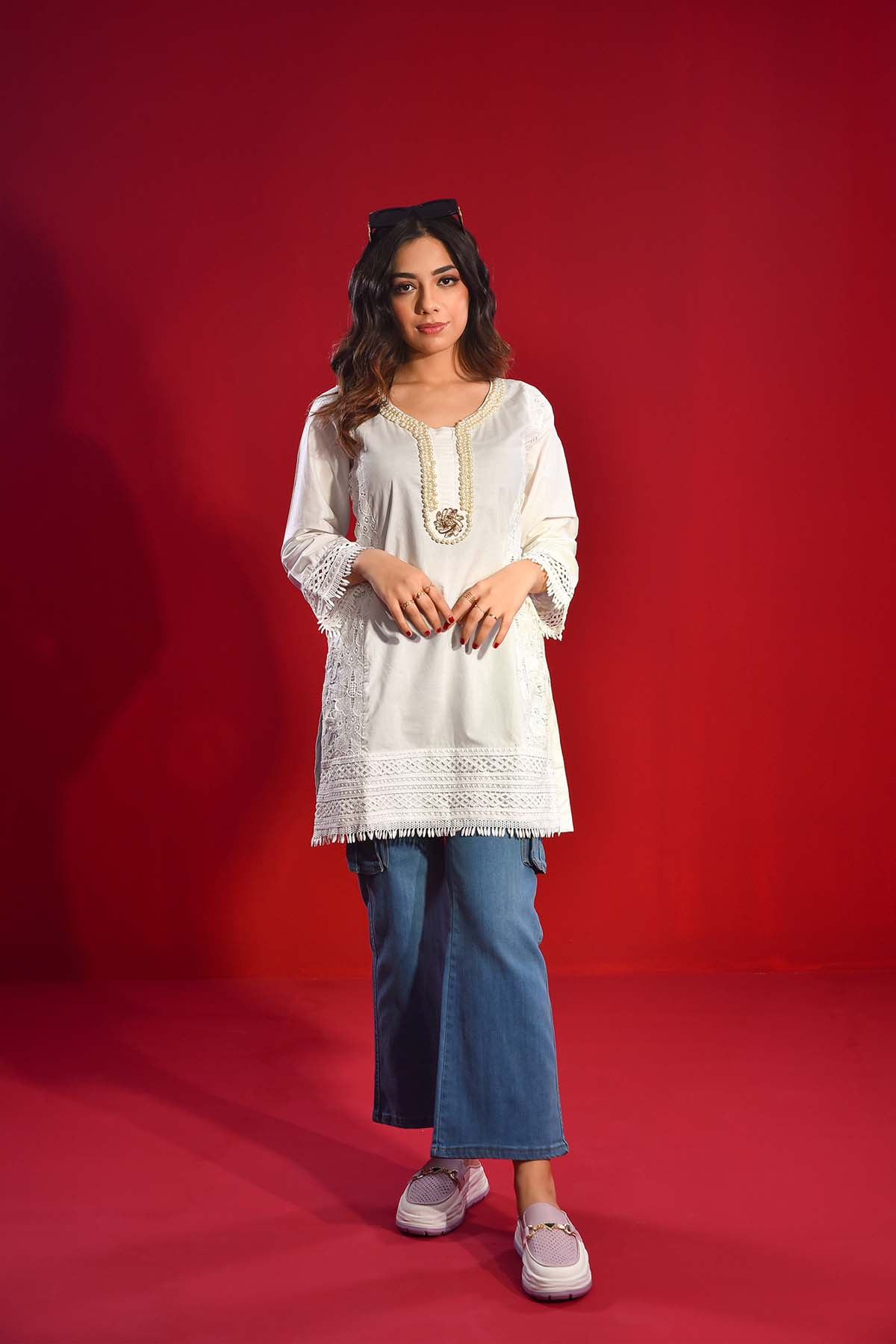 White Embroidered Tunic