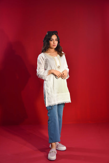 White Embroidered Tunic