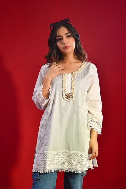 White Embroidered Tunic