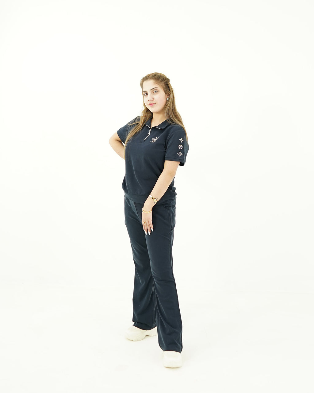 Midnight Blue Polo Zip Set