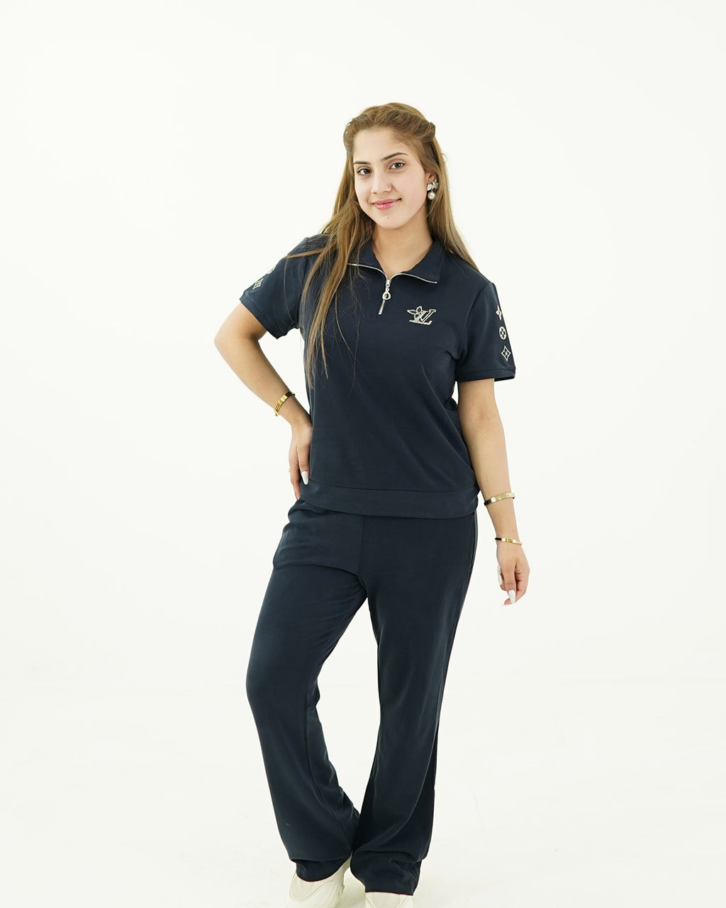 Midnight Blue Polo Zip Set