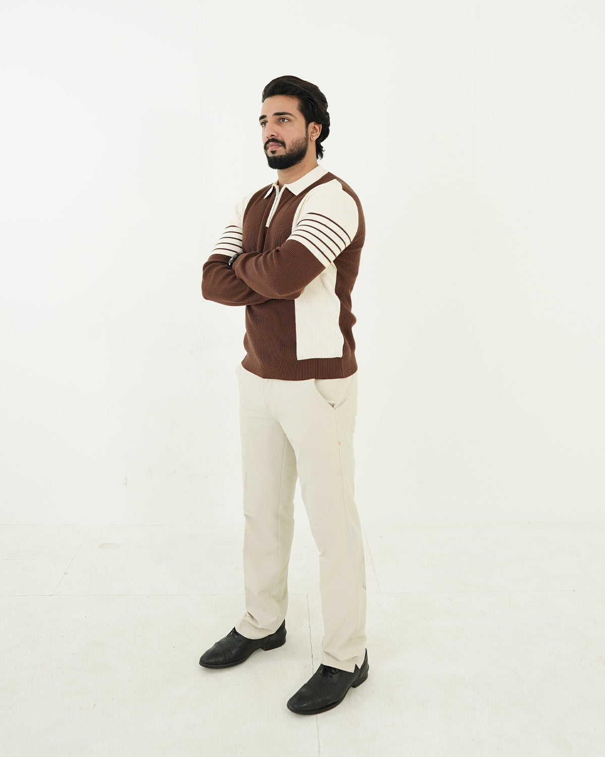 Zip Neck Polo Sweater