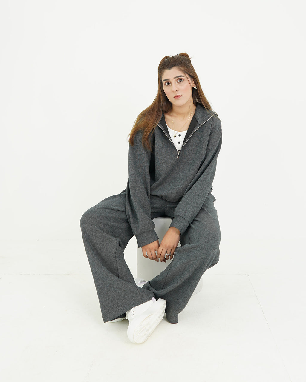 Grey Long Top 3pc Set