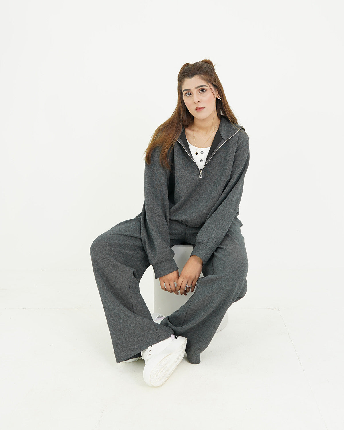 Grey Long Top 2pc Set