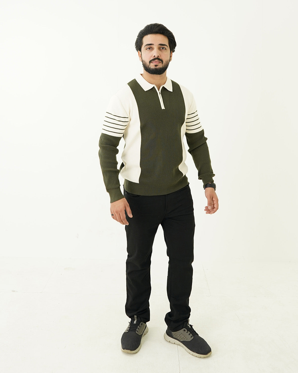 Zip Neck Polo Sweater