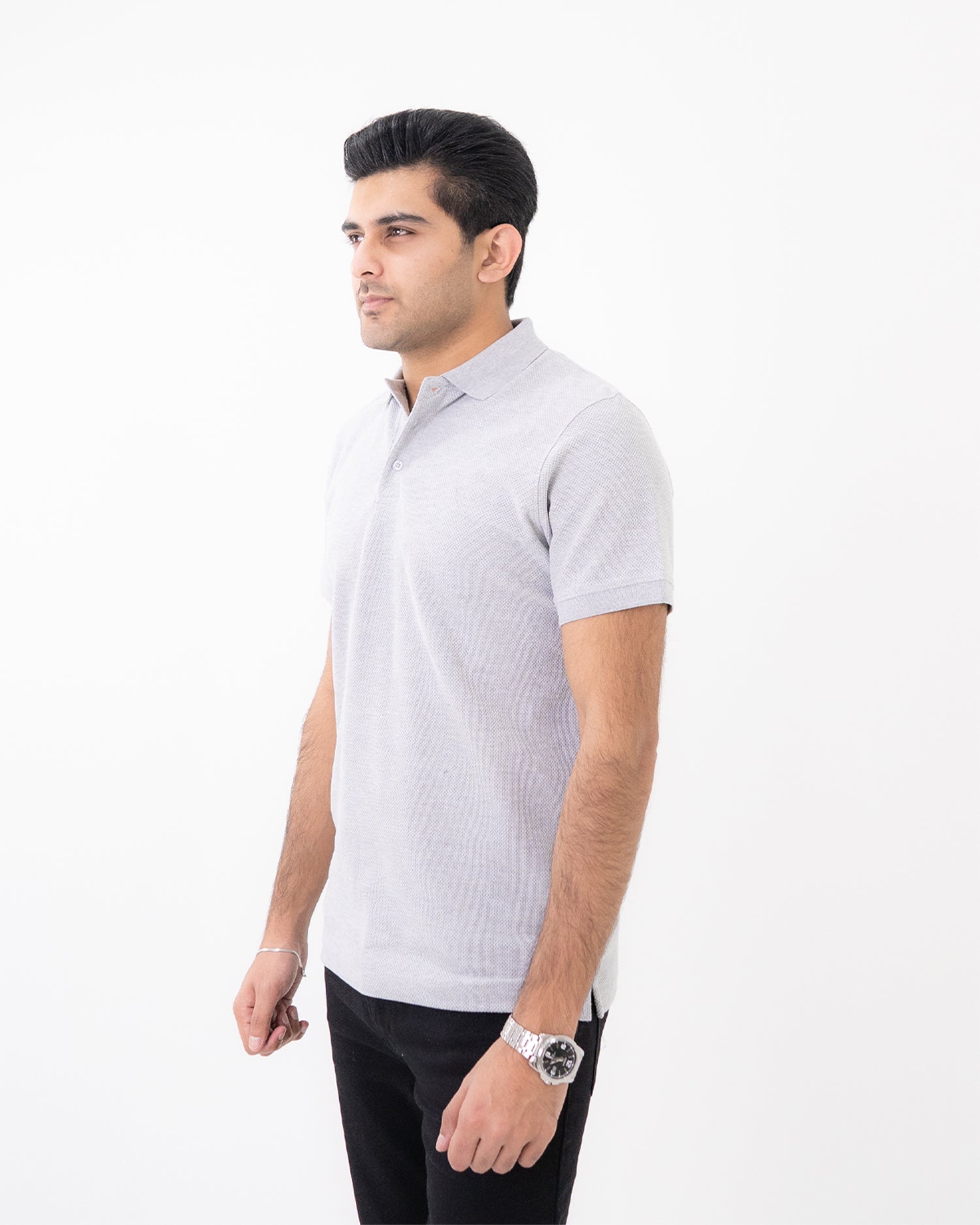 Grey Knit Polo