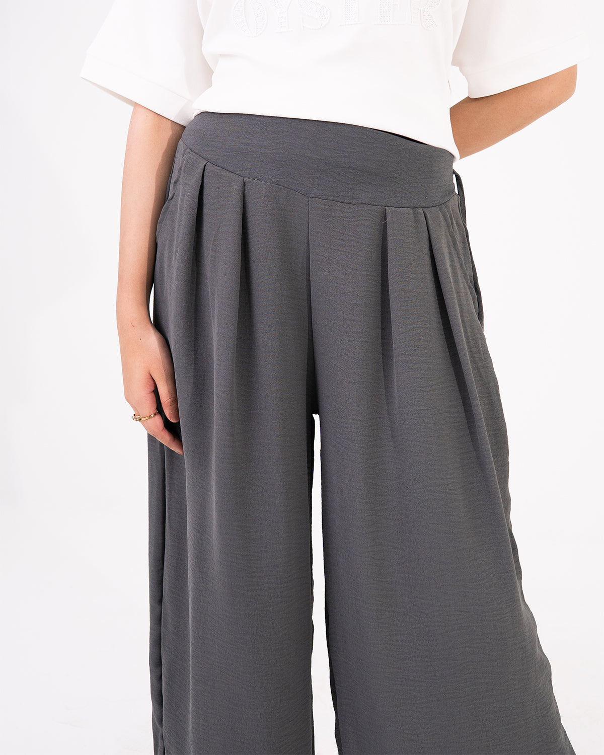 Grey Wide Leg Trouser
