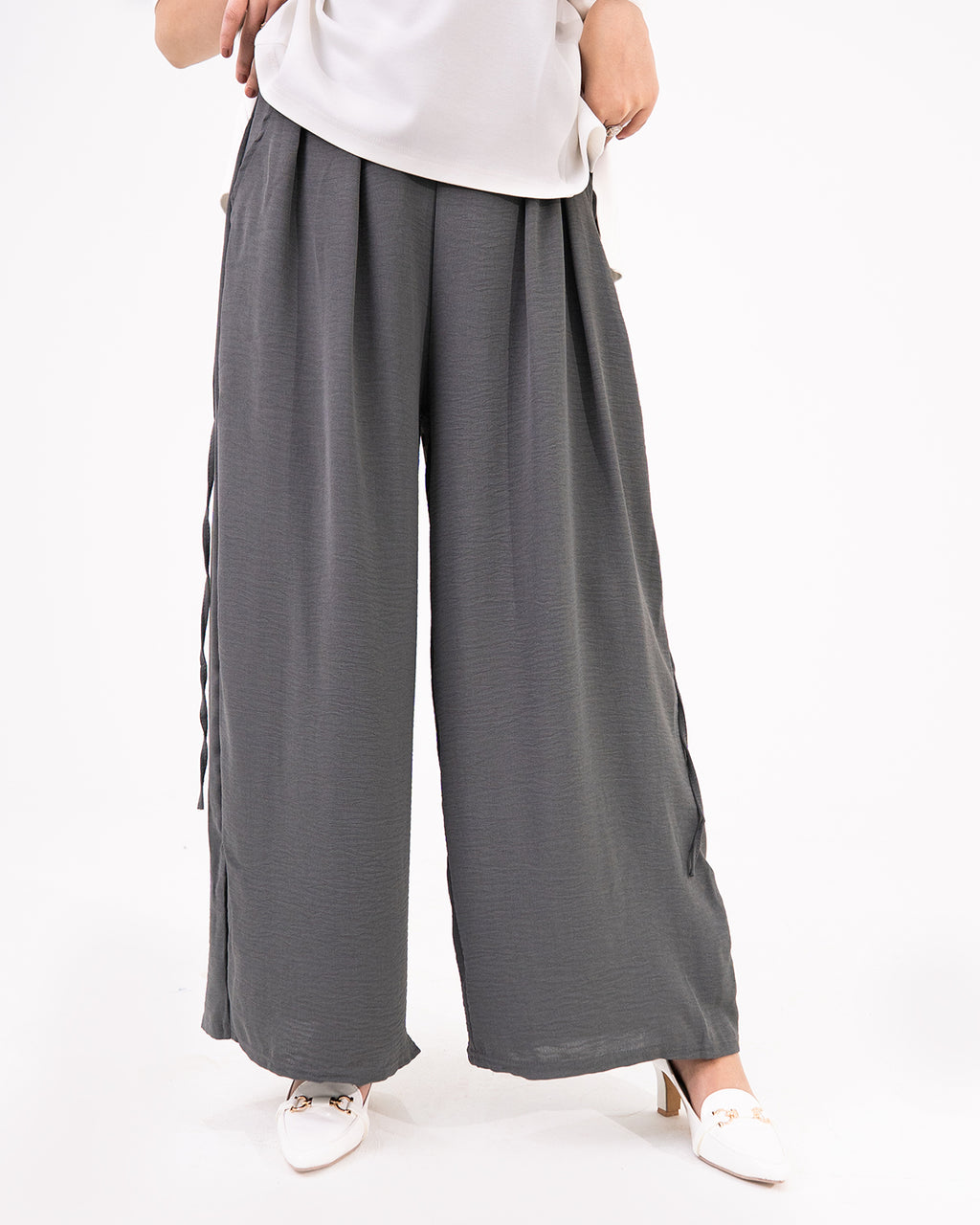 Grey Wide Leg Trouser