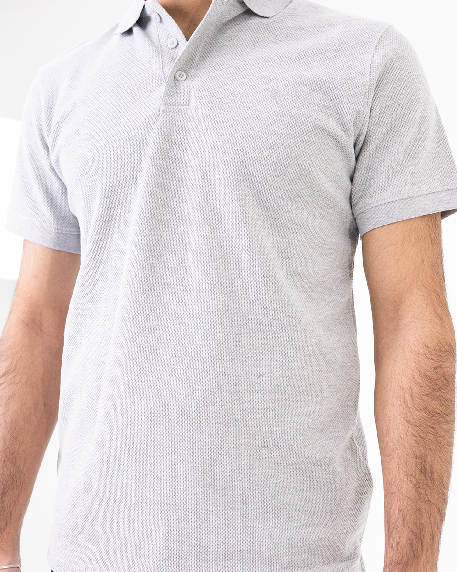 Grey Knit Polo