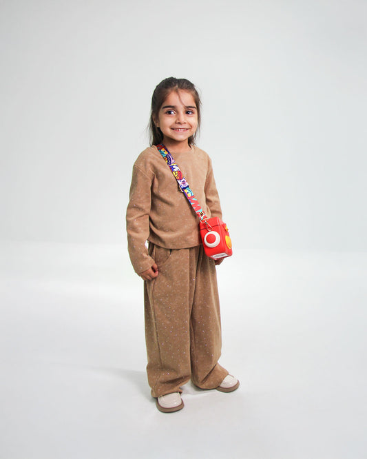 Brown Full Sleeves Shirt and Trouser For Girls